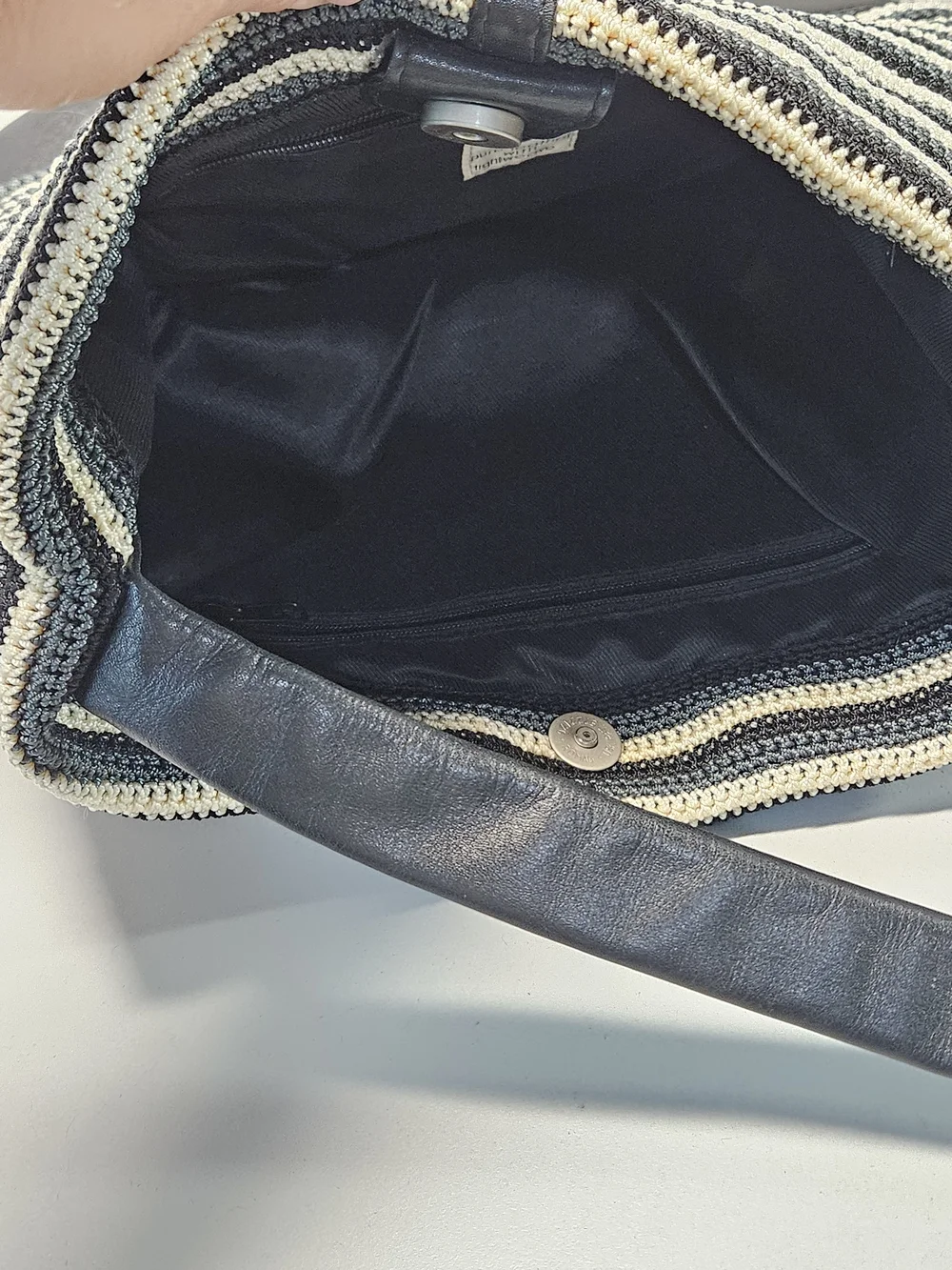 The Sak Sequoia Striped Crochet Hobo  Shoulder Bag Purse